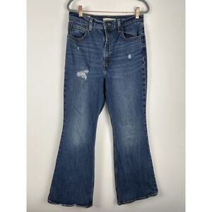 Womens Levi's Jeans 70s High Flare Premium Denim Sz 29 “Big E” Dark‎ Wash Retro